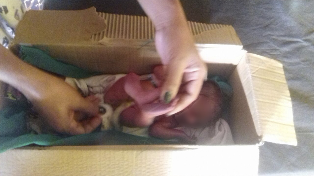 Recém-nascido é encontrado dentro de caixa de&nbsp;papelão