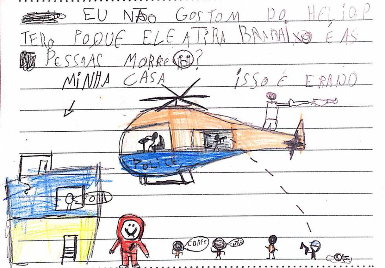As cartas das crianças da Maré: “Não gosto do helicóptero porque ele atira e as pessoas morrem”