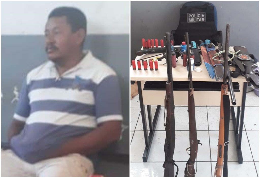 Homem ameaça esposa de morte com arma e é preso pela&nbsp;PM