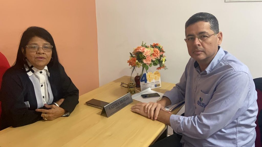 Fátima Araújo recebe visita do diretor do Hospital Aldenora&nbsp;Bello