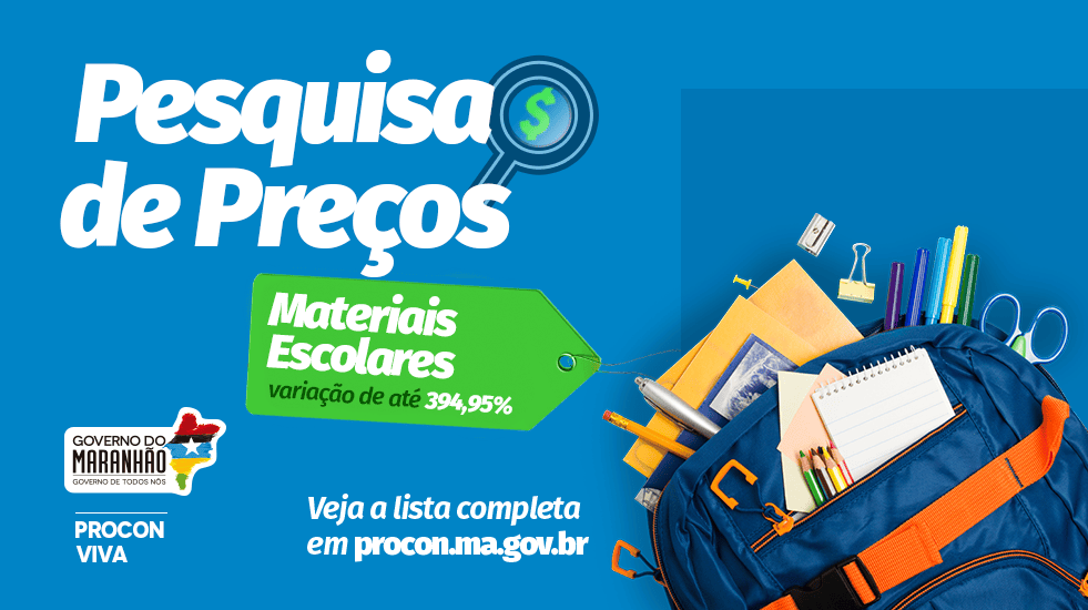 Procon/MA encontra variação de até 394,95% nos preços do material escolar em São&nbsp;Luís