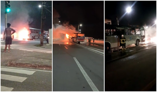 Ônibus pega fogo na Avenida Beira Mar no centro histórico de São&nbsp;Luis