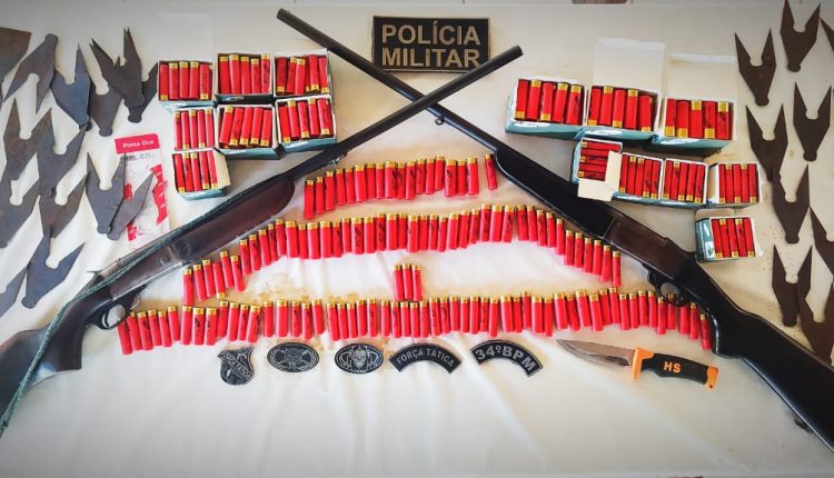PM aprende armas de fogo e mais de 500 cartuchos no&nbsp;Maranhão