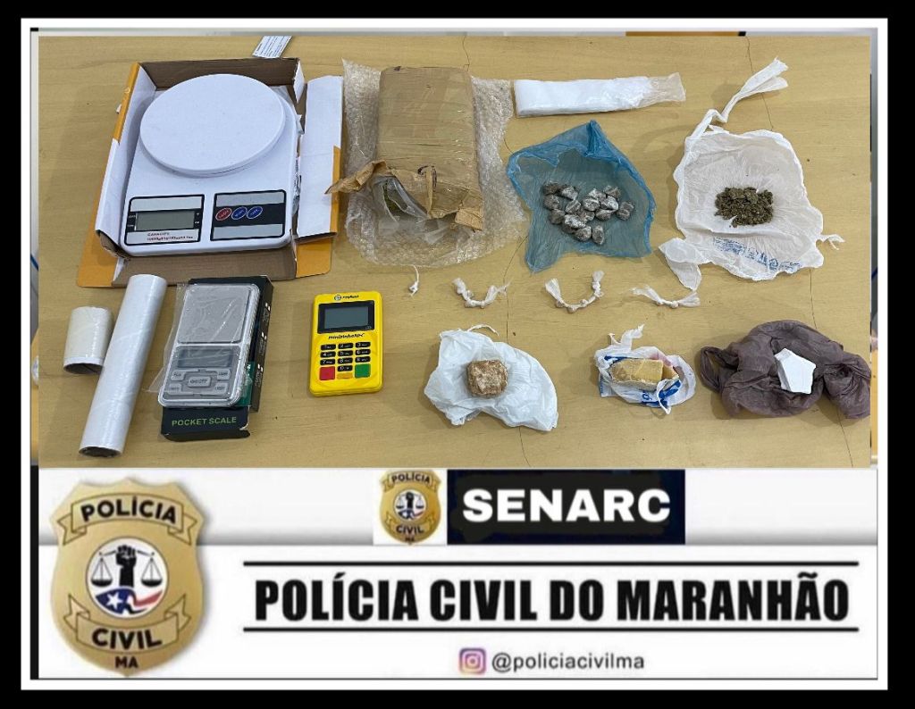 Polícia civil efetua prisão em flagrante de traficante de drogas e apreende entorpecentes na&nbsp;Maioba