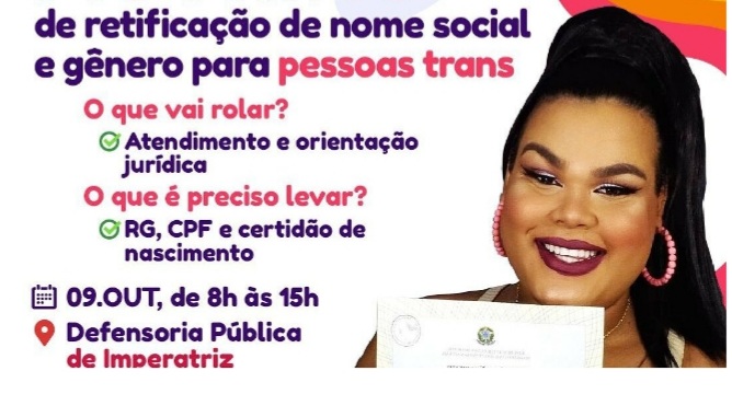 Imperatriz realizará mutirão de retificação do nome social e gênero para pessoas&nbsp;trans