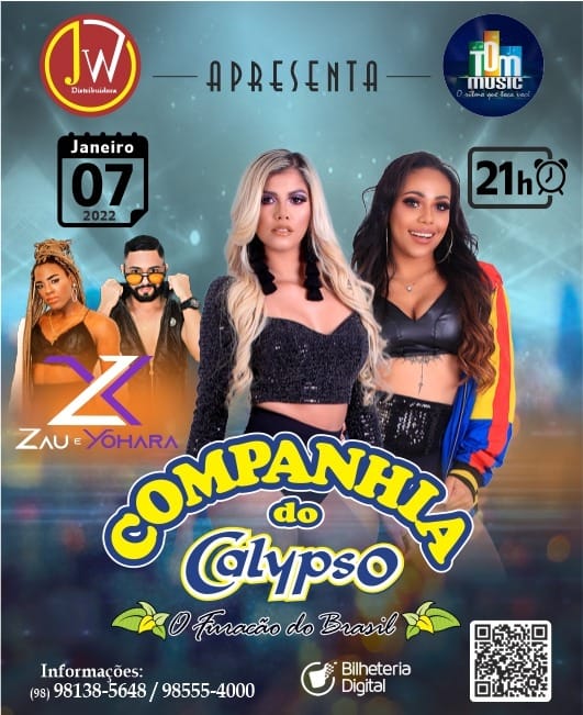 JW Distribuidora apresenta Cia do Calypso dia 07 de janeiro na Tom&nbsp;Music