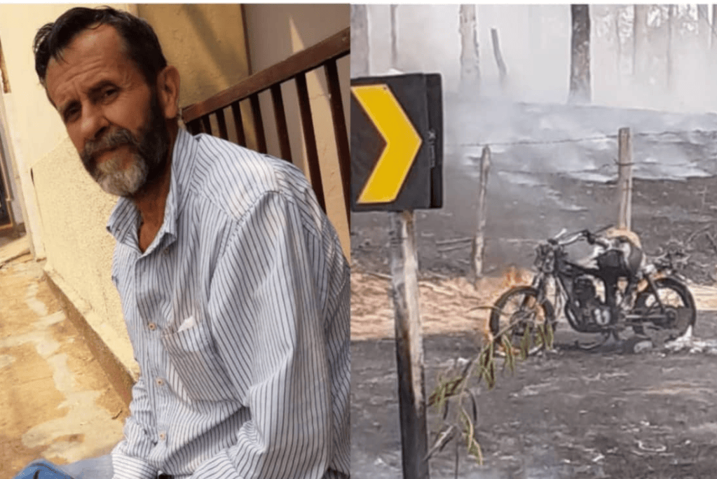 Homem tem moto queimada após parar para resgatar animais do&nbsp;fogo