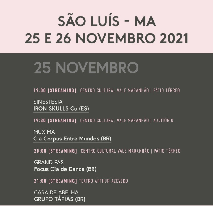 Apresentações dos espetáculos do Festival ‘Dança em Trânsito’ começam nesta quarta-feira&nbsp;(25)