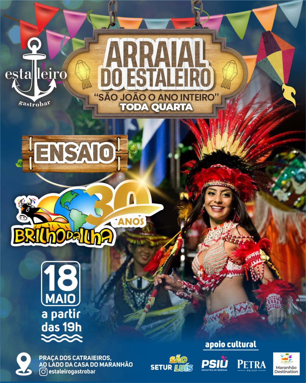 Boi Brilho da Ilha nesta quarta (18) no Arraial do Estaleiro em São&nbsp;Luís