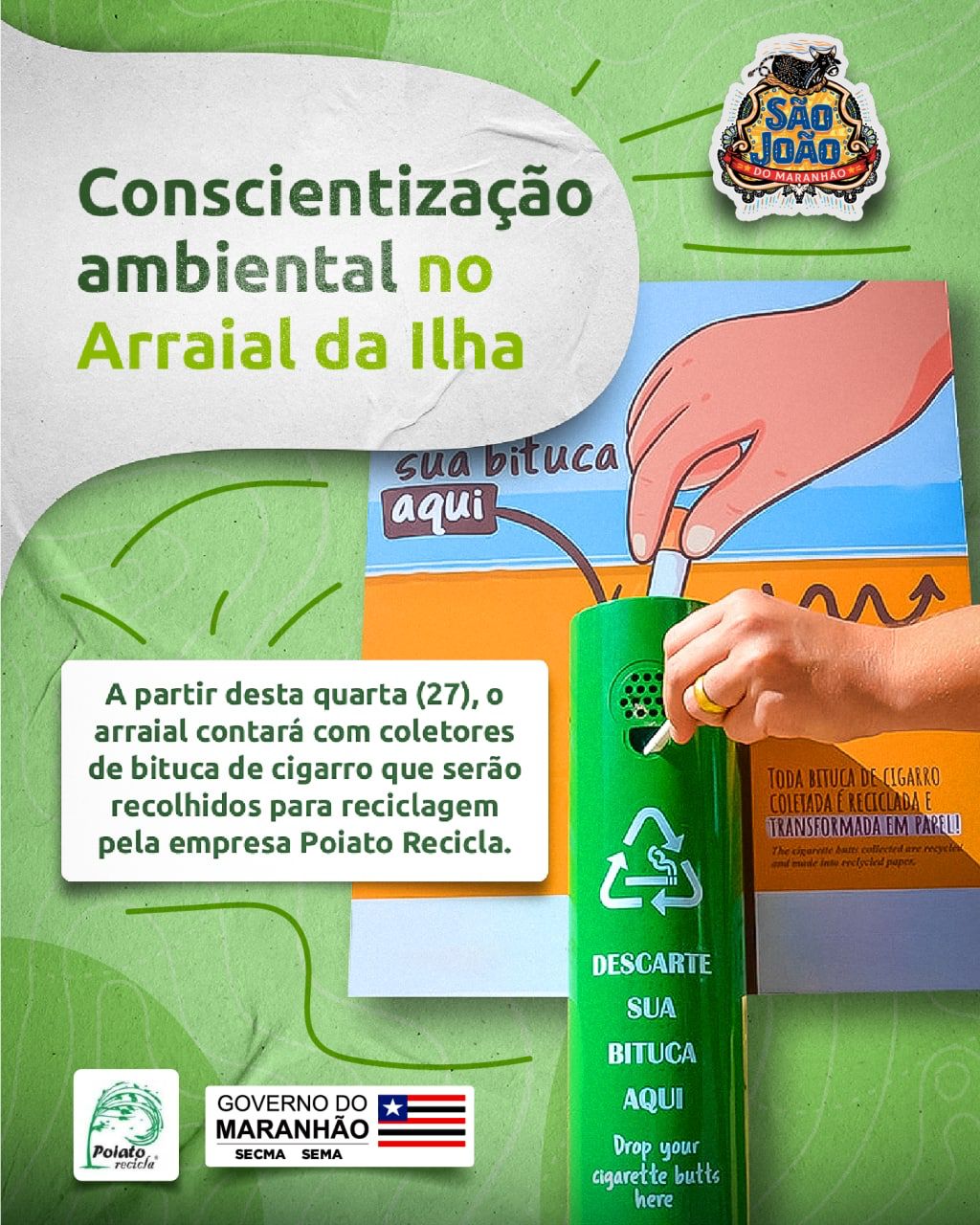 Secma e Sema realizam parceria para conscientização ambiental no Arraial do Shopping da&nbsp;Ilha