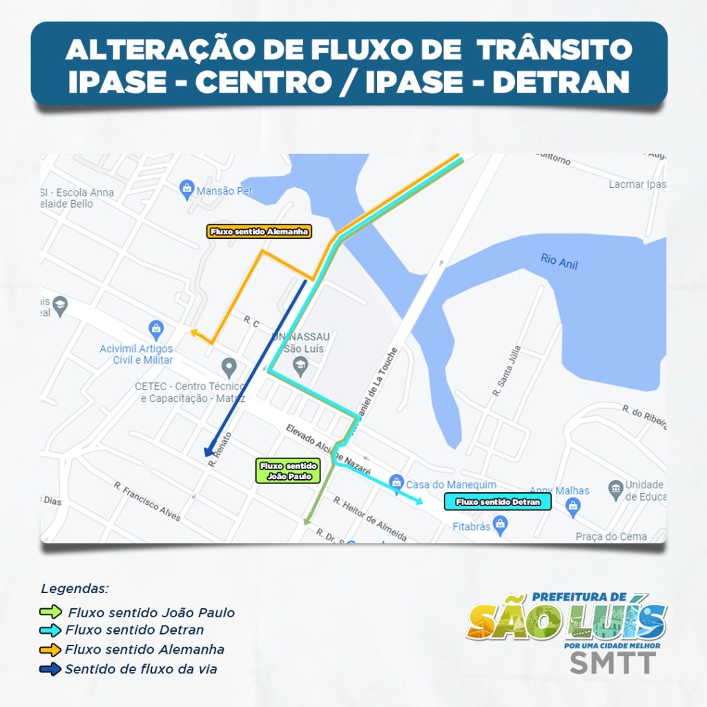 SMTT inicia mudança experimental do trânsito na saída da Ponte do&nbsp;Caratatiua