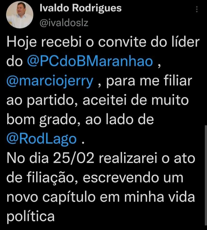 Secretário Adjunto de Agricultura Familiar anuncia filiação ao&nbsp;PCdoB