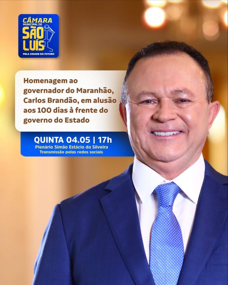 Câmara homenageia hoje o governador Carlos Brandão pelos 100 dias de&nbsp;governo