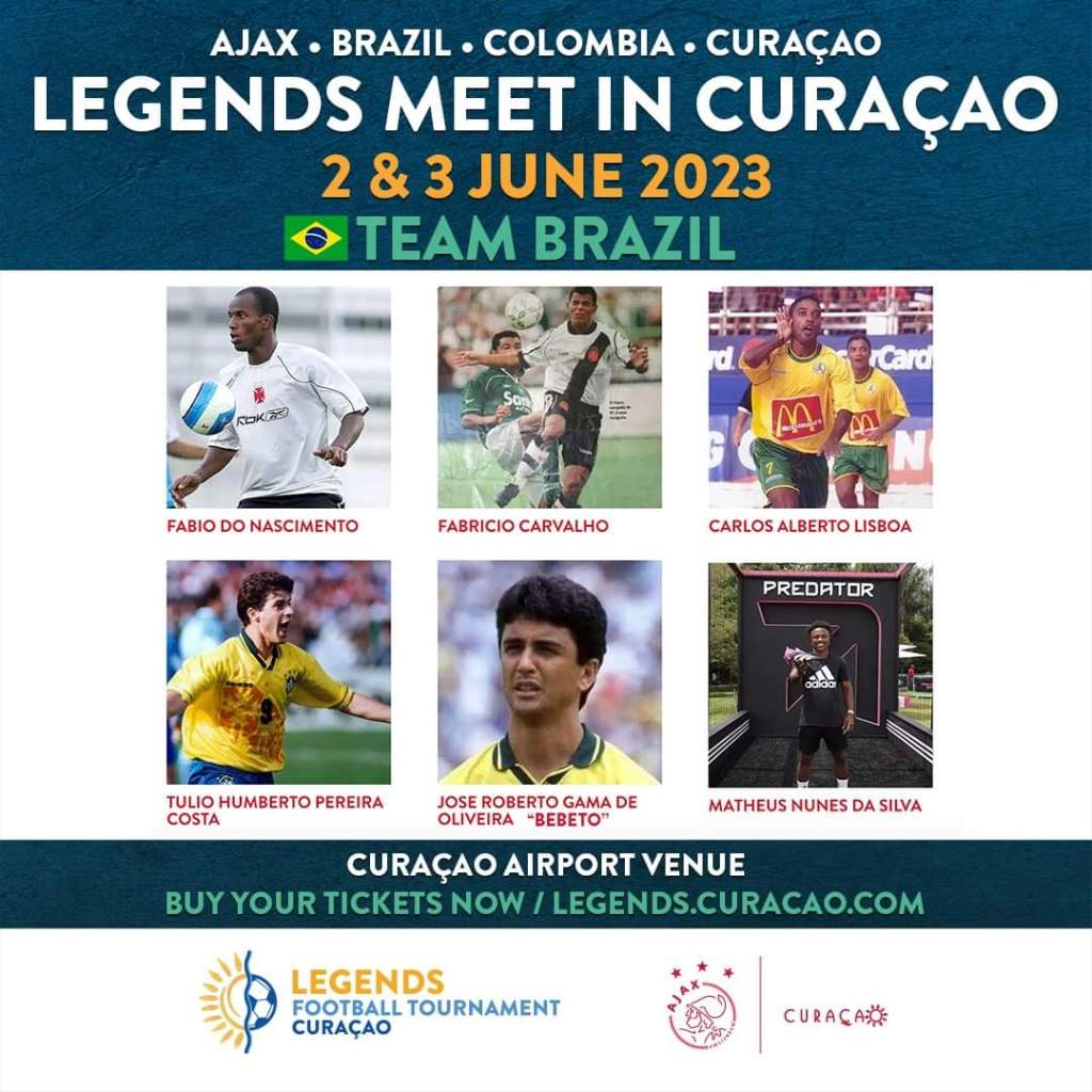 Curaçao receberá ex-craques do futebol brasileiro para torneio&nbsp;internacional