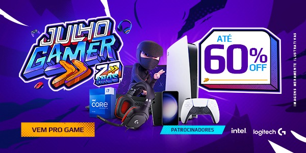 Julho Gamer: KaBuM! oferece um mês inteiro com ações inéditas e promoções com até 60% de&nbsp;desconto