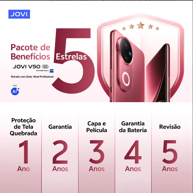 Presente de Natal premium: o JOVI V50 5G é o topo de linha que cabe no seu orçamento